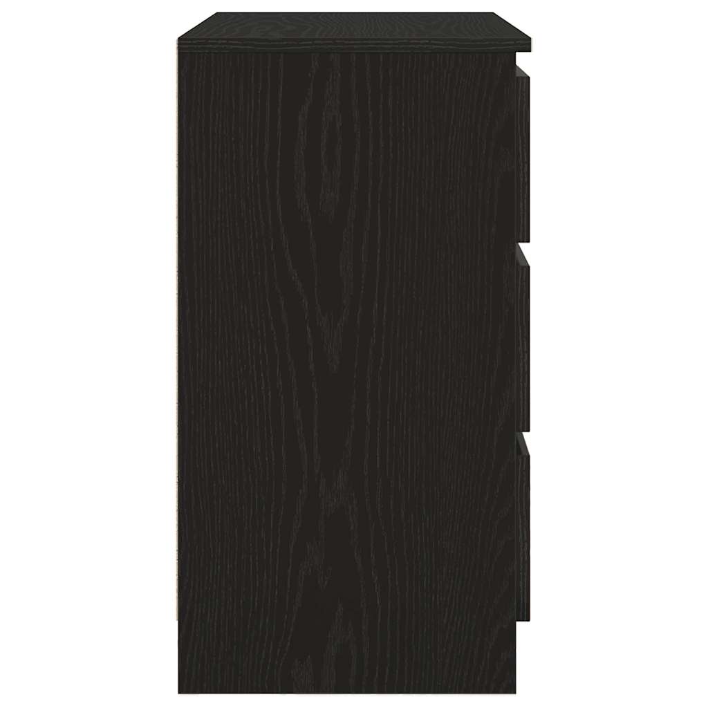 Sideboard with Drawer Black Oak 71x35x65 cm Engineered Wood